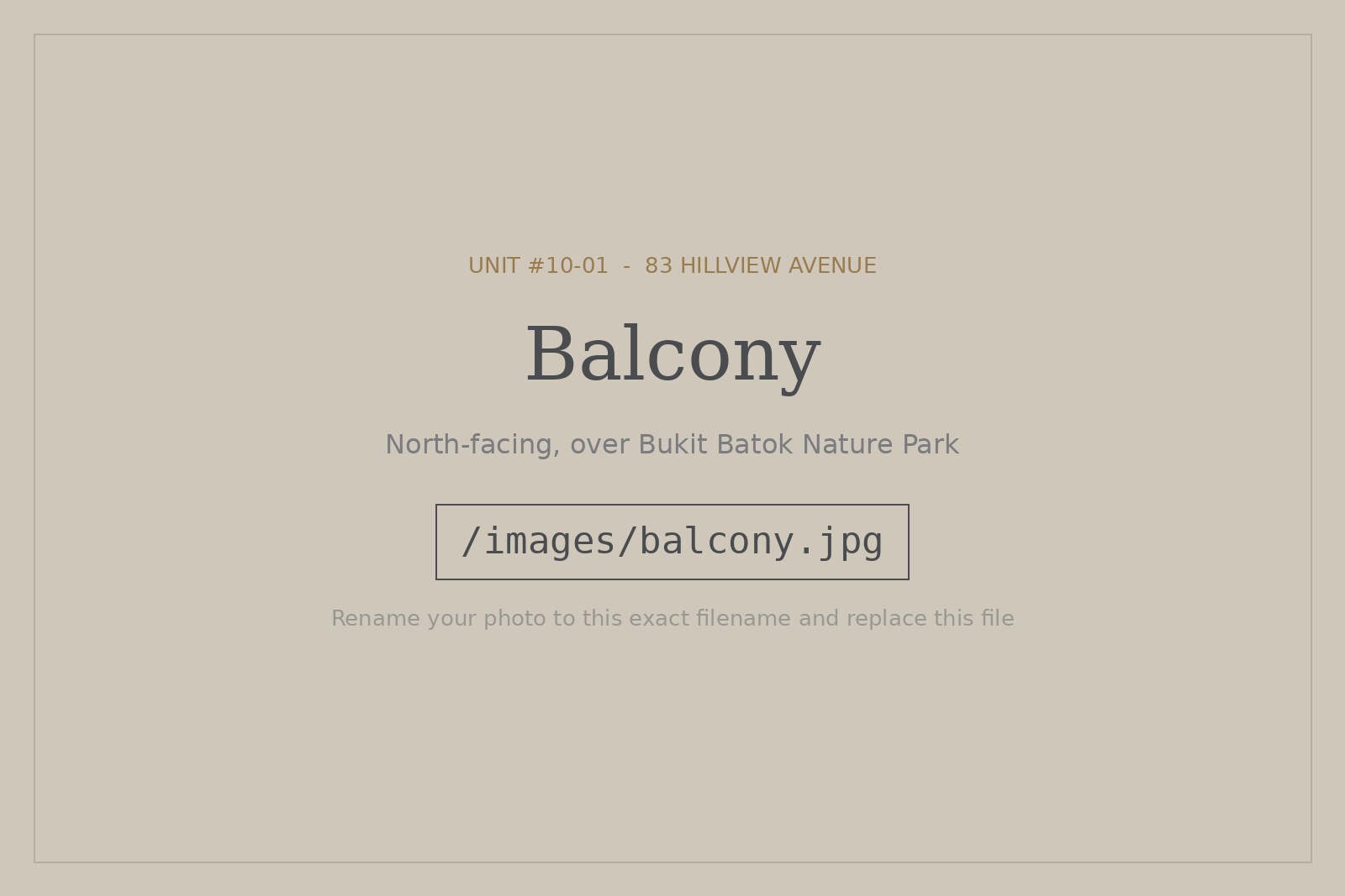 Park-facing balcony